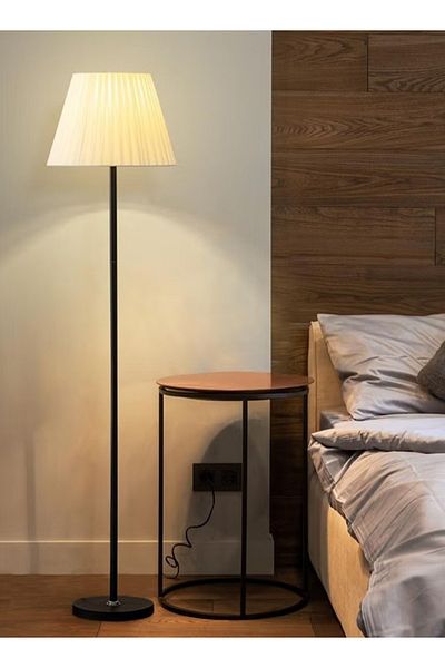 Taimi Floor Lamp  With Warm Light 155x36cm Black/White Steel