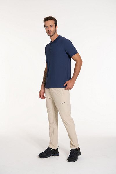 2AS Men's Polo Collar White T-Shirt - Short Sleeve, Teal Tea0404