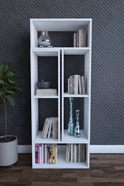 Dienni Puzzle Kitaplık, Beyaz 123x60x35 cm