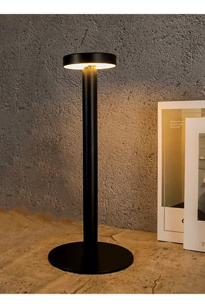 Taimi Modern Dimming Rechargeable Table Lamp for Bedroom, Study, Desk, 1800 ml, Black