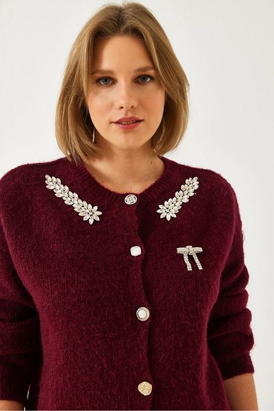 Bianco Lucci Women's Rhinestone Sweater Cardigan 20246266