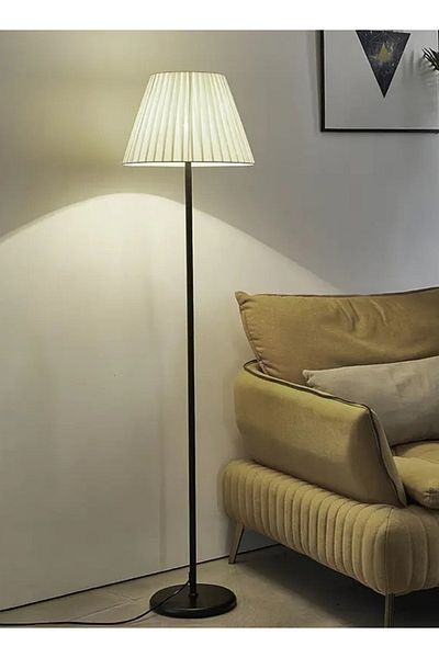 Taimi Floor Lamp  With Warm Light 155x36cm Black/White Steel