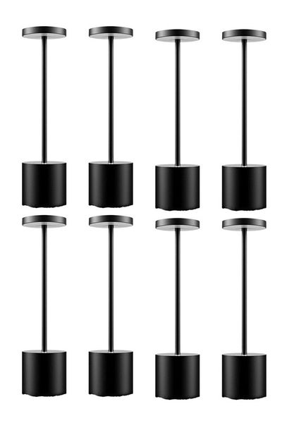 Taimi 8-Pieces Cordless Touch LED Table Lamp 1800mAh Stick shaped Black