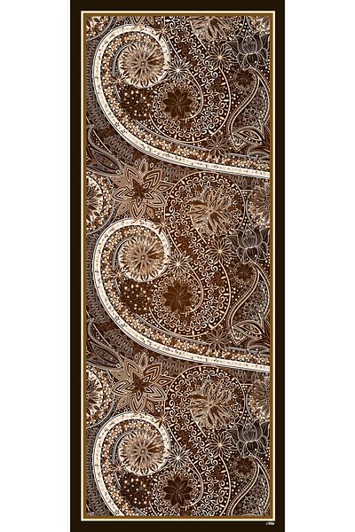 nehir eşarp Ethnic Pattern and Fashionable Flower Pattern Shawl 75X180 cm