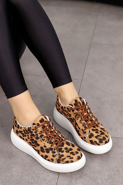 Mamito Ayakkabı DZY 046 Pantofi sport cu șireturi cu model leopard