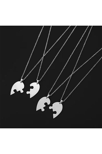 Shiny Spectra Shareable Heart Steel Necklace - Half Pair, Our Sweetheart