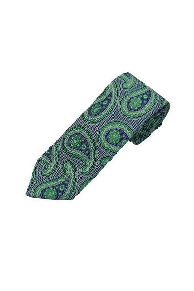 Brianze Green Navy Blue Shawl Pattern Tie
