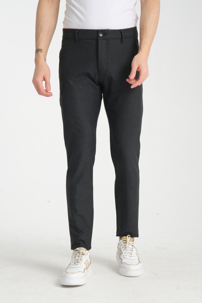 Frappoli Kalın Düz Erkek Yandan Cepli Klasik Bel Slim Fit Chino Pantolon