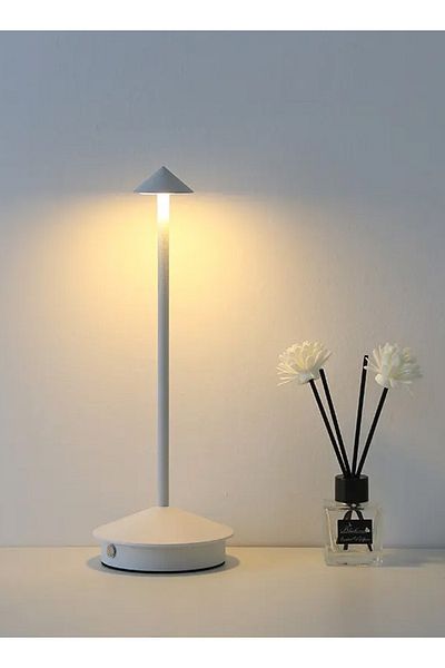 Taimi Wireless Touch Dimmable Table Lamp, Battery Operated, Rechargeable 1500mAh, 3-Color LED, White