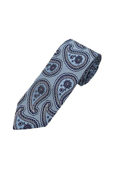 Brianze Blue Navy Blue Shawl Pattern Tie