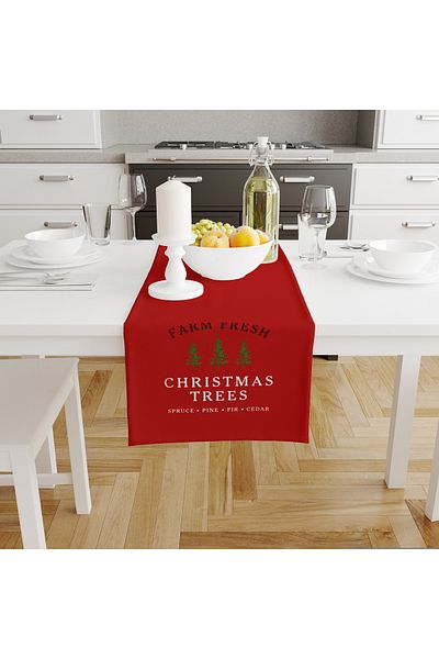 Filamente Christmas Patterned Digital Printed Runner - New Year 140X40 cm