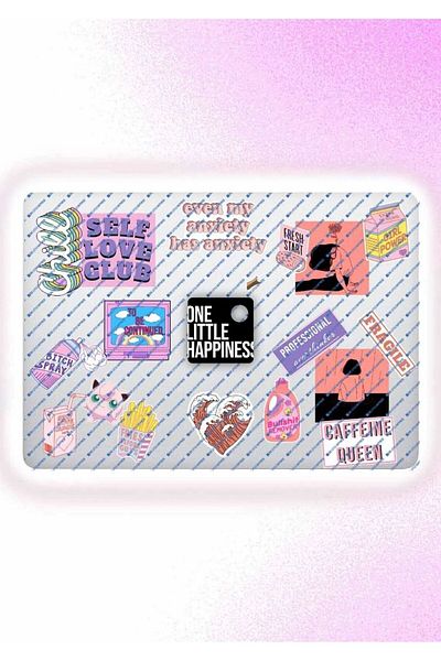 One Little Happiness Set de autocolante pentru laptop, notebook, tabletă, tematică pentru artă mentală