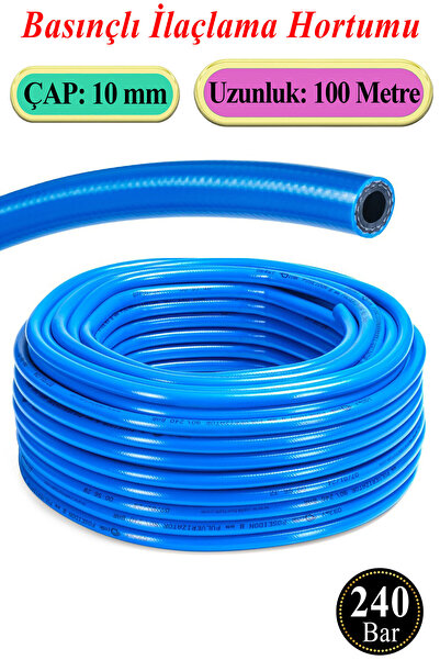 Badem10 Basınçlı İlaçlama Hortumu 240 Bar 10 mm 100 Metre Ağaç Bitki Yaprak S...