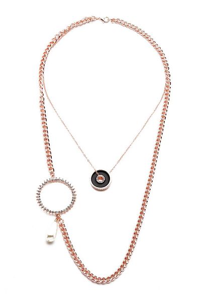 Modex Rose necklace with pearls and stones