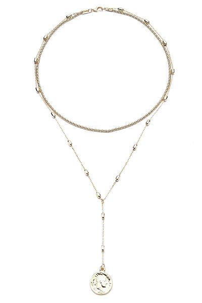 Modex Golden Yellow - Hanging Medallion Necklace