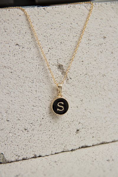 Modex Gold Enamel Letter Necklace