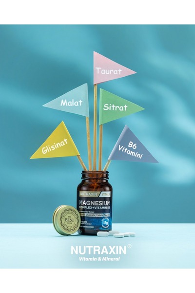 Nutraxin Magnesium Complex ve Vitamin B6 İçeren 60 Tablet + 100ml Facial Cleanser Jel Hediye