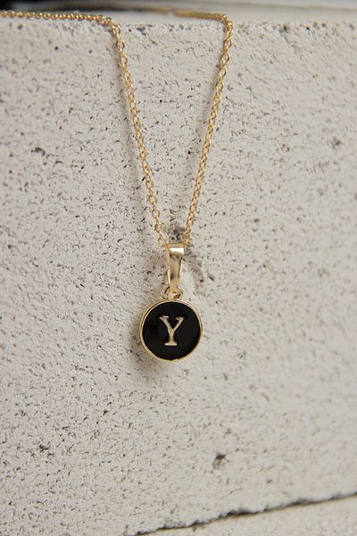 Modex Gold Enamel Letter Necklace