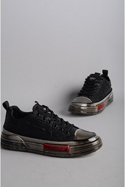 SEÇ KUNDURA SEÇ E058 - Pantofi negri casual pentru bărbați cu design special