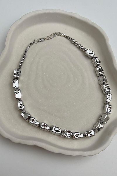 Modex Asymmetric Rectangular Necklace - Ccb Size:44+5 cm