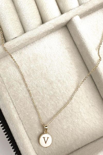 Modex Gold Enamel Letter Necklace