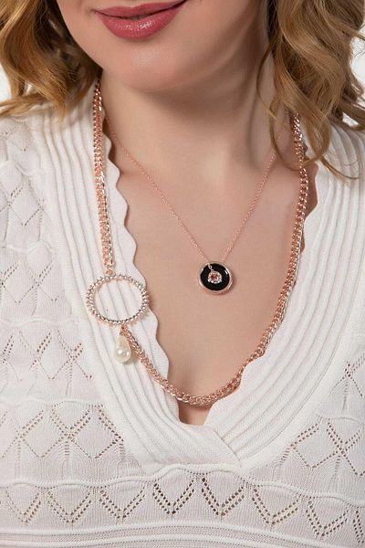 Modex Rose necklace with pearls and stones