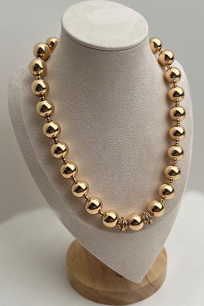 Modex Stone Detailed Ring Ball Necklace - Ccb Size 45-5 cm
