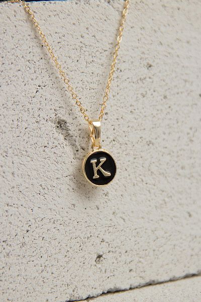 Modex Gold Enamel Letter Necklace