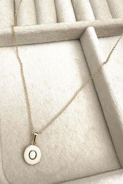 Modex Gold Enamel Letter Necklace