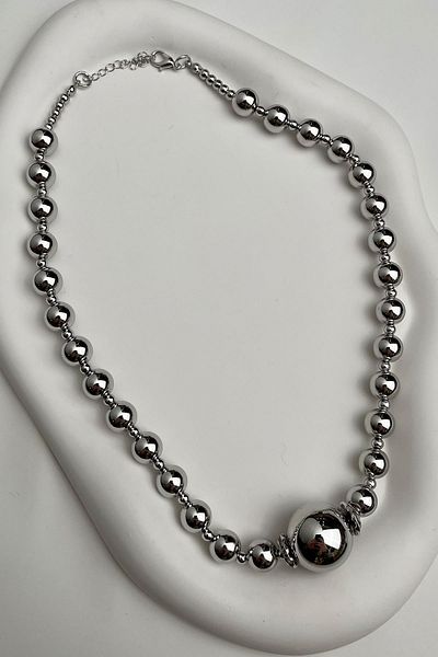 Modex Stone Detailed Row Ball Necklace (Ccb Size: 45+5 cm)