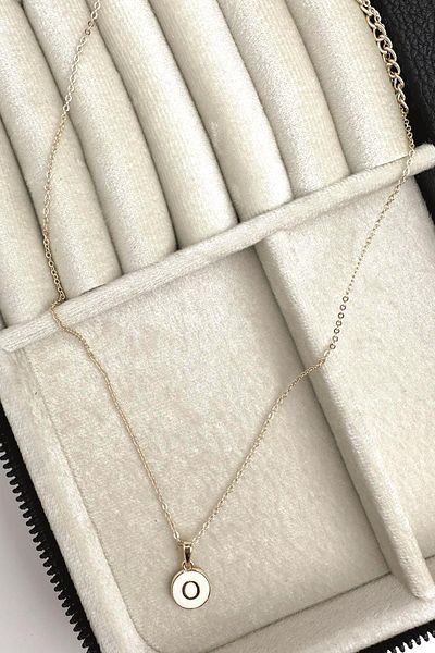 Modex Gold Enamel Letter Necklace
