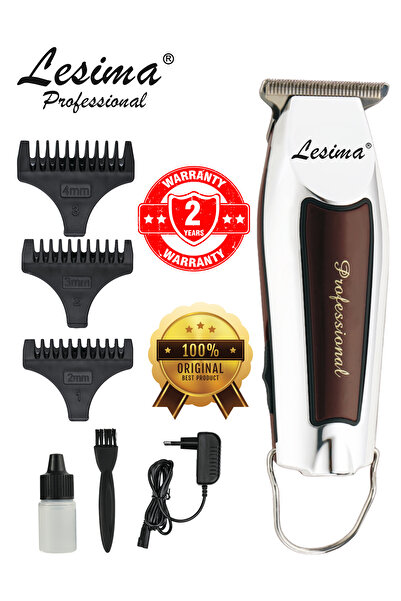 Lesima Ls-1000 Silver Serisi T-bıçak Saç, Sakal, Ense, Çizim Ve Lazer Epilasyon Öncesi Tıraş Makinesi