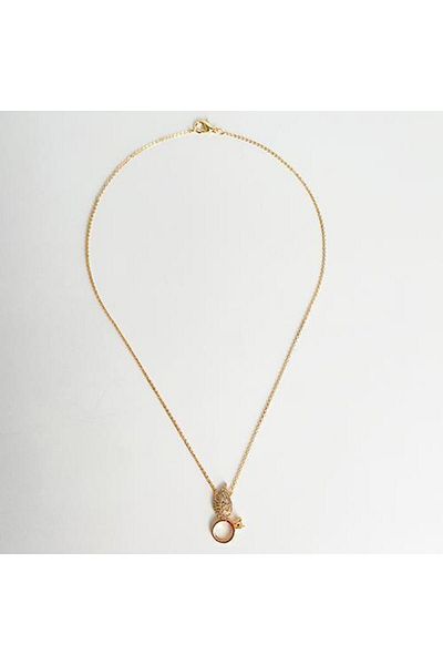 Modex Gold Zircon Stone Solitaire Necklace Gift for Lover