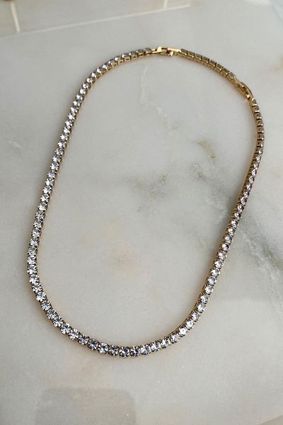 Modex Zircon Square Stone Waterway Necklace (38 cm)