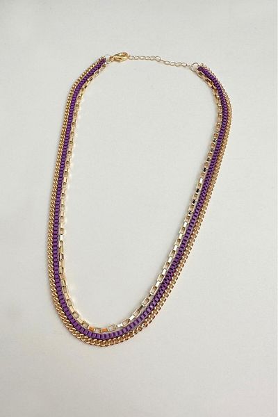 Modex Colorful Triple Chain Necklace