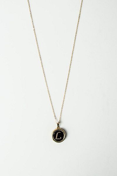 Modex Gold Black Pearlescent Letter Necklace