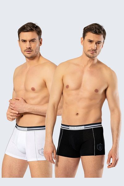 Cacharel Ανδρικό 2-pack Printed Boxer Λευκό/μαύρο