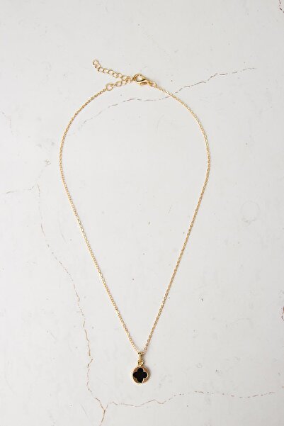 Modex Minimal Enamel Clover Figured Necklace