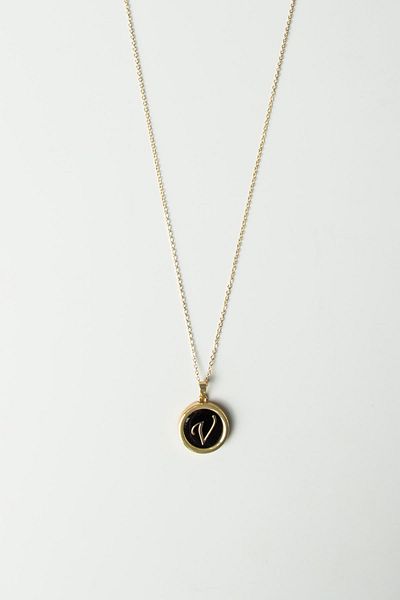 Modex Gold Black Pearlescent Letter Necklace