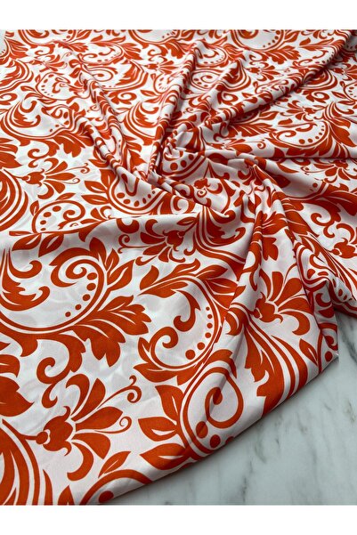 ipekkumaş Orange Embroidery Pattern Dress Shirt Crepe Fabric Our Product Is S...