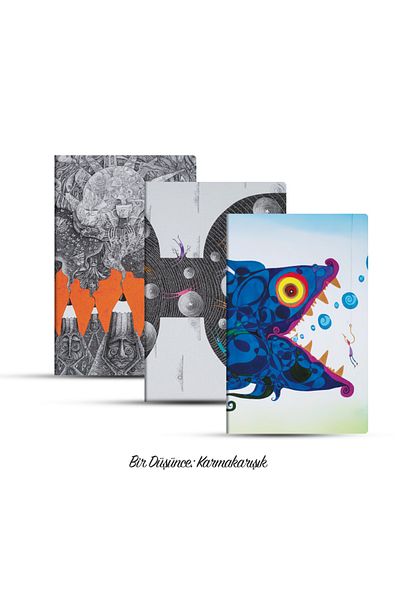 Vak Vak Yayınları Vakvak, a Thought: Mixed, Set of 3 Notebooks-Dalquistan Çetinkaya-Unlined-192 Pages-14X21Cm