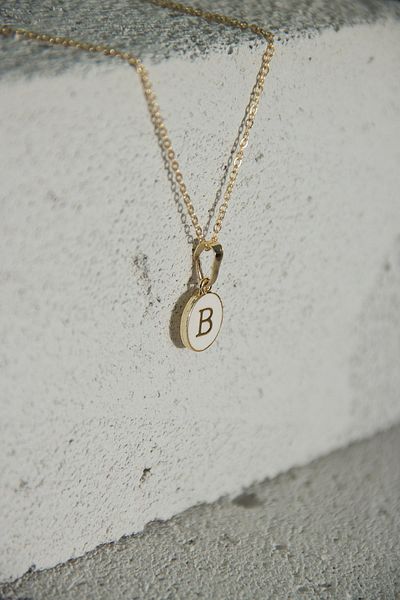 Modex Gold Enamel Letter Necklace