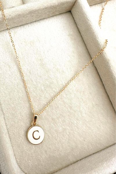 Modex Gold Enamel Letter Necklace