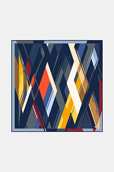 Vakko Twill İpek Eşarp - 3376-44 Lacivert