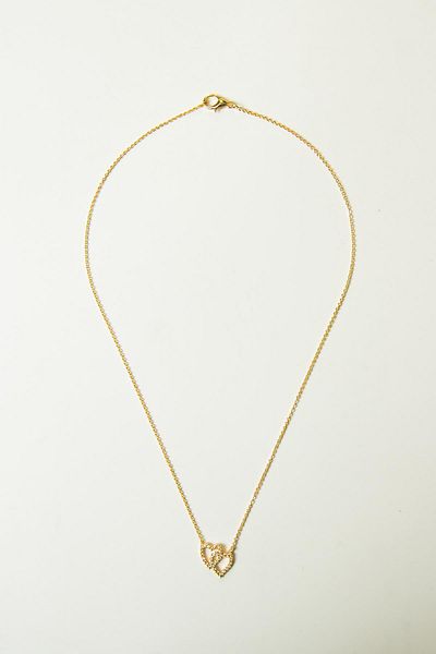 Modex Gold Heart Figured Zircon Stone Necklace Gift for Lover