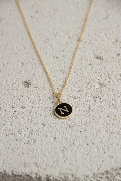Modex Gold Enamel Letter Necklace