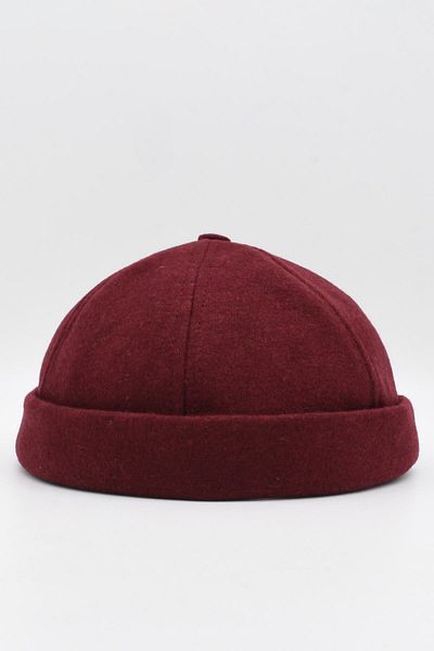 Külah Winter New Style Wool Retro Hip-hop Docker Hat Burgundy