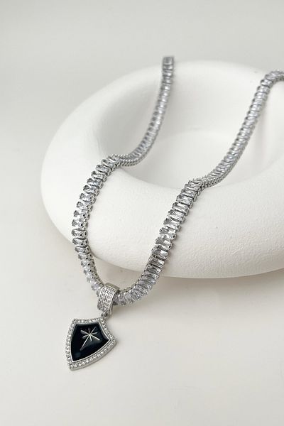 Modex Stone Detailed Special Series North Star Necklace - 44Cm+7Cm