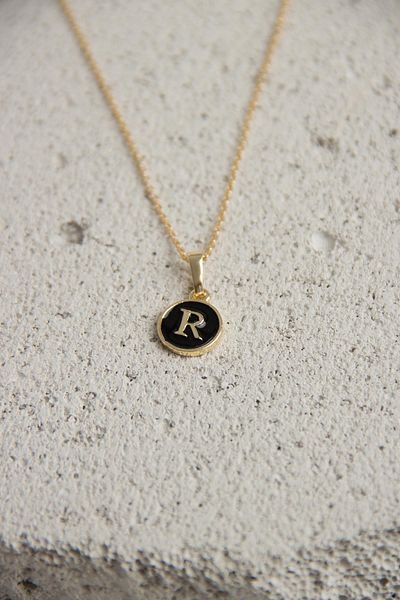 Modex Gold Enamel Letter Necklace