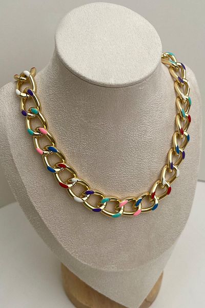 Modex Colorful Enamel Thick Chain Necklace